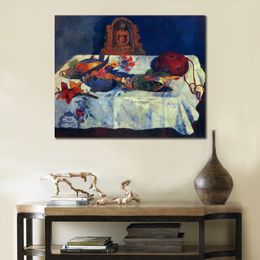 Fine Canvas Art Still Life with Parrots Handmade Paul Gauguin Painting Modern Restaurant Wall Decor