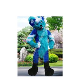 Stitching Medium Length Fur Husky Dog Fox Mascot Costume Top Cartoon Anime theme character Carnival Unisex Adults Size Christmas Birthday Party Outdoor Outfit Suit