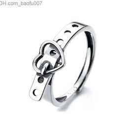 Band Rings Wave Ring Silver 925 Belt Buckle Design Vintage Y2K Accessories Fine Jewellery Birthday Party Gift For Girlfriend Dropshiping 2023 Z230629