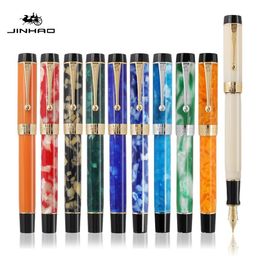 Pens Jinhao Century 100 Series Fountain Pen Multi Colour Acrylic Barrel Fine Nib Gold Trim Business Office Signature School A6999