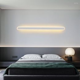 Wall Lamp LED Strip Modern Minimalist Bedside Bedroom Living Room Sconce Background Home Lighting Ambience Light