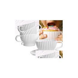 Cups Saucers 4Pcsis1Box Tea Cup Sile Cupcake Mods Baking Fun Party Cakes Muffin Mod 4 Boxed Drop Delivery Home Garden Kitchen Dini Dhxny