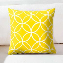 Cushion/Decorative Yellow Black Geometric Pattern Square Cushion Cover Case Throw Cushions For Home Decor