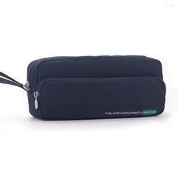 Useful Pencil Bag Minimalistic Case Large Capacity Double-layer Stationery Storage