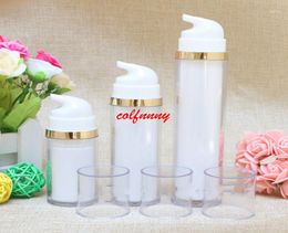 Storage Bottles 100pcs/lot 15ML 30ML 50ML Travel Refillable AS Cosmetic Airless Plastic Treatment Pump Lotion Containers F050211