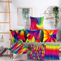 Cushion/Decorative Painted Inkjet Pattern Square Cushion Cover Car Sofa Office Chair Cover Simple Home Decor Ornament R230629