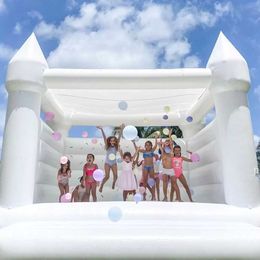 10x10FT full PVC Wedding Bouncy Castle small size Inflatable Jumping Bed Bounce House jumper white bouncer house For Fun kids toys Inside Outdoor