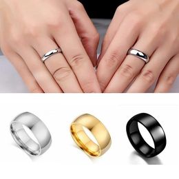 Fashionable and Popular Exquisite Ring Titanium steel ring women's plain ring simple glossy couple ring Selected Lovers Gifts For Women Y23163