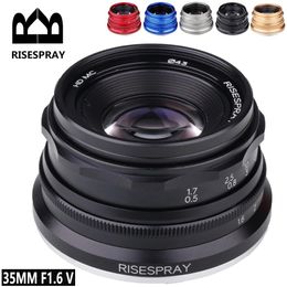 Philtres Risespray 35mm F1.6 V Apsc Prime Lens for Sony E A6600 6500 Fuji Xf Canon Eosm M50 Panasonic/olympus Micro 4/3 Black