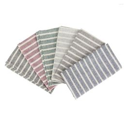 Table Napkin Striped Cloth Napkins Set Of 12 Pcs 30x40cm Cotton Linen Dinner