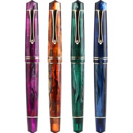 Pens Majohn M800 Acrylic Fountain Pen BOCK Iridium F Nib 0.5mm Ink Pen With a converter Luxury Writing Gift Pen Set Office Supplies