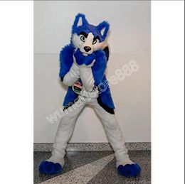 Blue Husky Doll Mascot Costumes Halloween Christmas Event Role-playing Costumes Role Play Dress Fur Set Costume