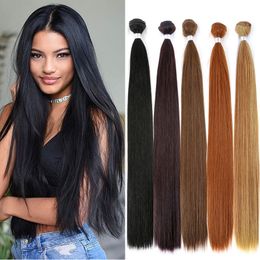 Lace Wigs Hair Bulks Straight Bundles Salon Natural s Fake Fibres Super Long Synthetic Yaki Weaving Full to End 230629