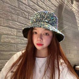 Women's Summer Hat Spring Summer Autumn Visor Fisherman Hat Female Dazzle Sequin Hat Fashion All-match Panama Women's Hat