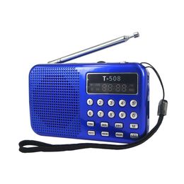 Radio Mini Portable Dual Band Rechargeable Digital Led Display Panel Stereo Fm Radio Speaker Usb Tf Mirco for Sd Card Mp3 Music Player