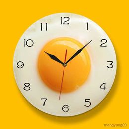Other Home Decor Poached Egg Clock Non-Ticking Battery Operated for Bedroom Home Decor Modern Decorative Food Poached Egg Clocks R230630