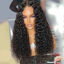 Transparent Water Wave Lace Front Human Hair Wig 26Inch Glueless Brazilian Deep Wave Frontal Wig Curly Human Had Brazilian Hair