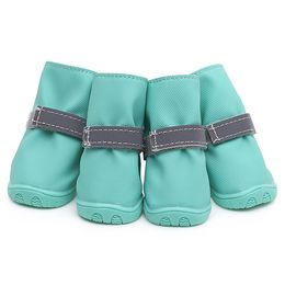 Shoes Reflective 4pcs Pet Dog Rain Shoes Anti Slip Waterproof Pet Dog Cat Rain Shoes Boots Dog Winter Boots Snow Shoes