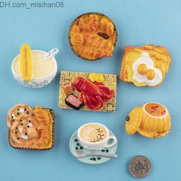 Decorative Objects Figurines Decorative Objects Figurines 3D Food Style Fridge Magnets Burger Coffee Egg Bread Lovely Refrigerator Magnetic Z230630