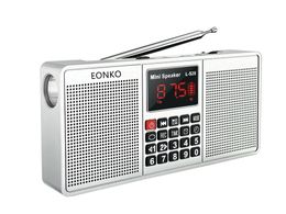 Radio Eonko L528 Multi Function Stereo Radio Speaker Bluetooth Am Fm Tf Usb Handsfree Aux Record Clock Type C Include A 8gb Micro Sd