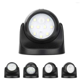 Night Lights Wireless 9 LED PIR Motion Sensor Activated Light 360 Rotation Wall Lamp Battery Powered Cabinet