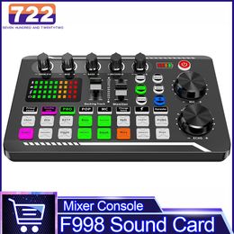Mixer F998 Sound Card Microphone Sound Mixer Sound Card Audio Mixing Console Amplifier Live Music Mixer Amplifier Dj Equipment
