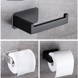Toilet Paper Holders High Quality 304 Stainless Steel Roll Paper Holder Nailfree Toilet Tissue Kitchen Towel Roll Dispenser Bathroom Accessories 230629
