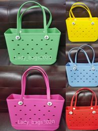 Women Designer Eva Bogg Bag Beach Bags Luxury Summer Hole Tote Large Shopping Waterproof Plastic Basket Lady Storage Washable Silicone Handbag Purse Eco Jelly Candy