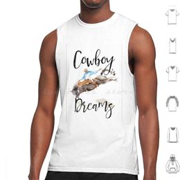 Men's Tank Tops Cowboy Dreams-Cowboy-Western Inspired Design-Tank Print Cotton Cowboys Wild West Westerns Horses Home On The