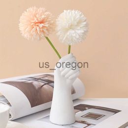 Vases Modern simple resin hand vase ornament living room flower arrangement home office dining table decoration creative crafts x0630