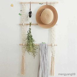 Other Home Decor Hanging Tapestry Wooden Storage Shelf Rack Plant Stand Home Room Decoration Ornament R230630