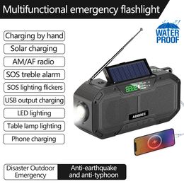 Radio Abbree Ipx6 Waterproof Auto Scan Emergency Radio Solar Hand Crank Portable Am/fm Radio 5000mah for Home Outdoor with Flashlight