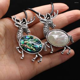 Pendant Necklaces Charm Natural Mirror Drop Shape Abalone Shell Necklace Men Women Daily Banquet Wear Exquisite Holiday Gifts 1PC