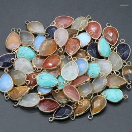 Pendant Necklaces 14x27mm Water Drop Natural Stone Pendants For Bracelets Women Jewellery Making Opal White Pink Quartz Crystal Charm 1pc