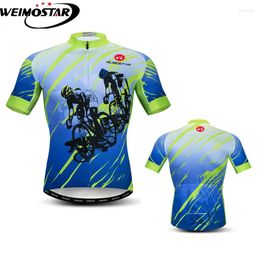 Racing Jackets Weimostar Team Mens Cycling Jersey Tops Summer Short Sleeve MTB Bike Breathable Bicycle Shirt Quick Dry Clothing