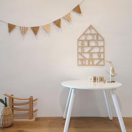 Number Korean Kids Room Garland Wooden Triangle Flag Wall Hanging Bunting Banner Nursery Room Baby Shower Birthday Party Nordic Decor