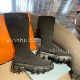 Premium Designer sandals high quality women heavy stretch knit platform boots