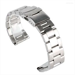 Watch Bands Replace Bracelet Watchbands 18/20/22/24mm Solid Stainless Steel Silver Strap 2 Sring Bars Cinturini Orologi Acciaio