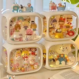 Storage Boxes Bins Desktop Blind Box Storage Box Figures Models Dolls Organizers Storage Box Acrylic Transparent Cute Stackable Blind Box Showcase 230629