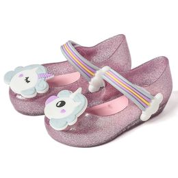 Popular Sandals for Kids Unicorn Children's Sandals with Baby Pony Jelly Sandals