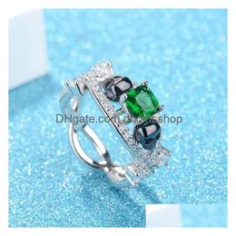 With Side Stones New Skl Punk Two Color Jewelry Ring European And American Motorcycle Hand Mens 001 Drop Delivery Otw4O