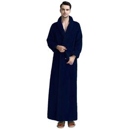 Men Bathrobe Extra Long Thick Warm Grid Flannel Bathrobe Mens Winter Bath Robe Women Sexy Robes Male Thermal Dressing Gown272C