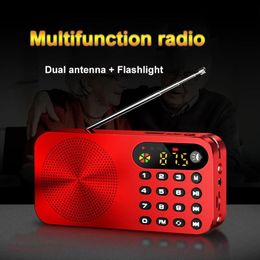 Connectors Mini Fm Radio Portable Fm Receiver with Led Display Led Light Support U Disc Tf Card Headphone Play 3600mah Rechargeable Battery