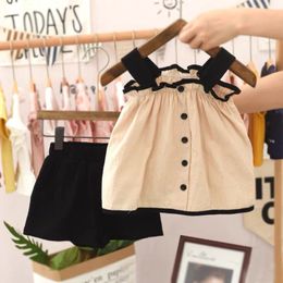 Clothing Sets Baby Girls' Suits Summer 2023 Children's Suspenders Shorts Two piece Suit Skirt Girls Outfits 230630