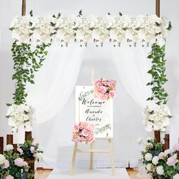 Decorative Flowers Artificial Rose Flower Row Small Corner Simulation Silk Fake Wedding DIY Decor Home Garland Arch Flores