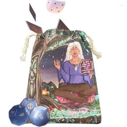 Storage Bags Mother Of Earth Tarots Oracle Cards Bag Witch Divination Accessories Jewellery Dice Drawstring Pouch