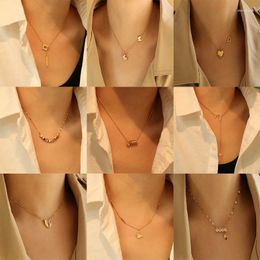 Pendant Necklaces Butterfly Titanium Steel Ladies Necklace Fashion Wild Heart Digital Clavicle Chain Jewelry Gift