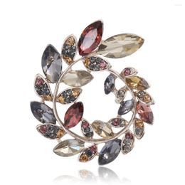 Brooches Rhinestone Crystal Olives Unisex Women And Men Wreath Brooch Pin Collar Jewelry Suit Coat T-shirt Dress Accessories