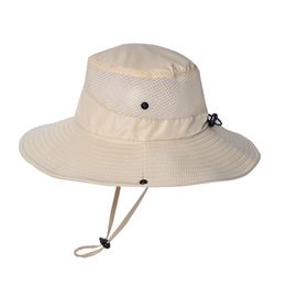 Summer Outdoor Bucket Hat for Men Women Breathable Fishing Hiking Sun Protection Curved Brim Solid Hat Male Fisherman Hat Caps