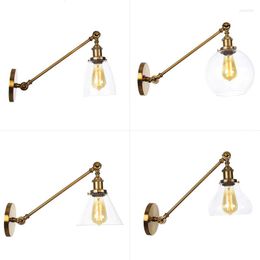 Wall Lamps Vintage Glass Lamp For Reading Led Switch Bunk Bed Lights Black Bathroom Fixtures